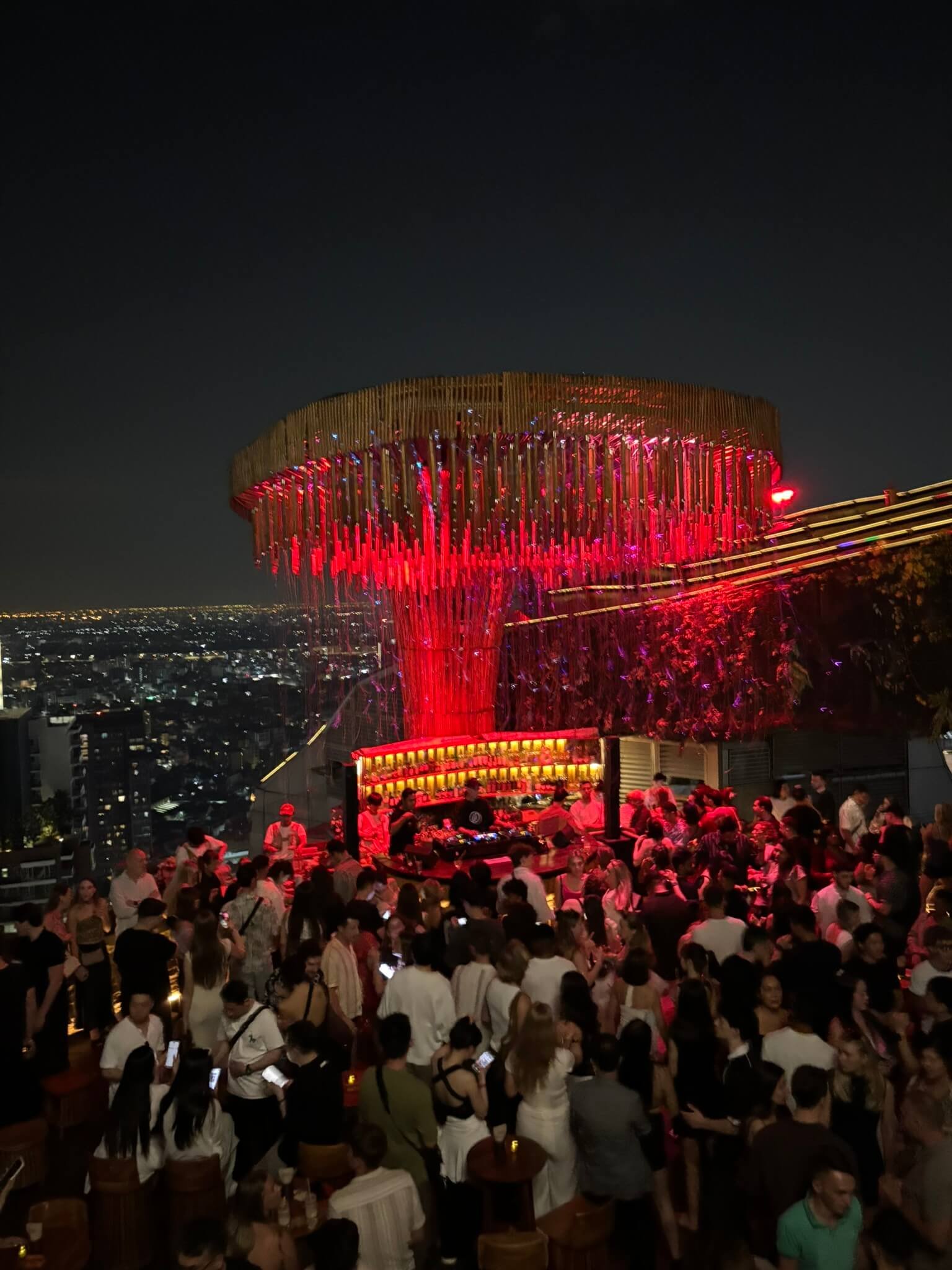 Tichuca rooftop bar atmosphere and beach bar decor