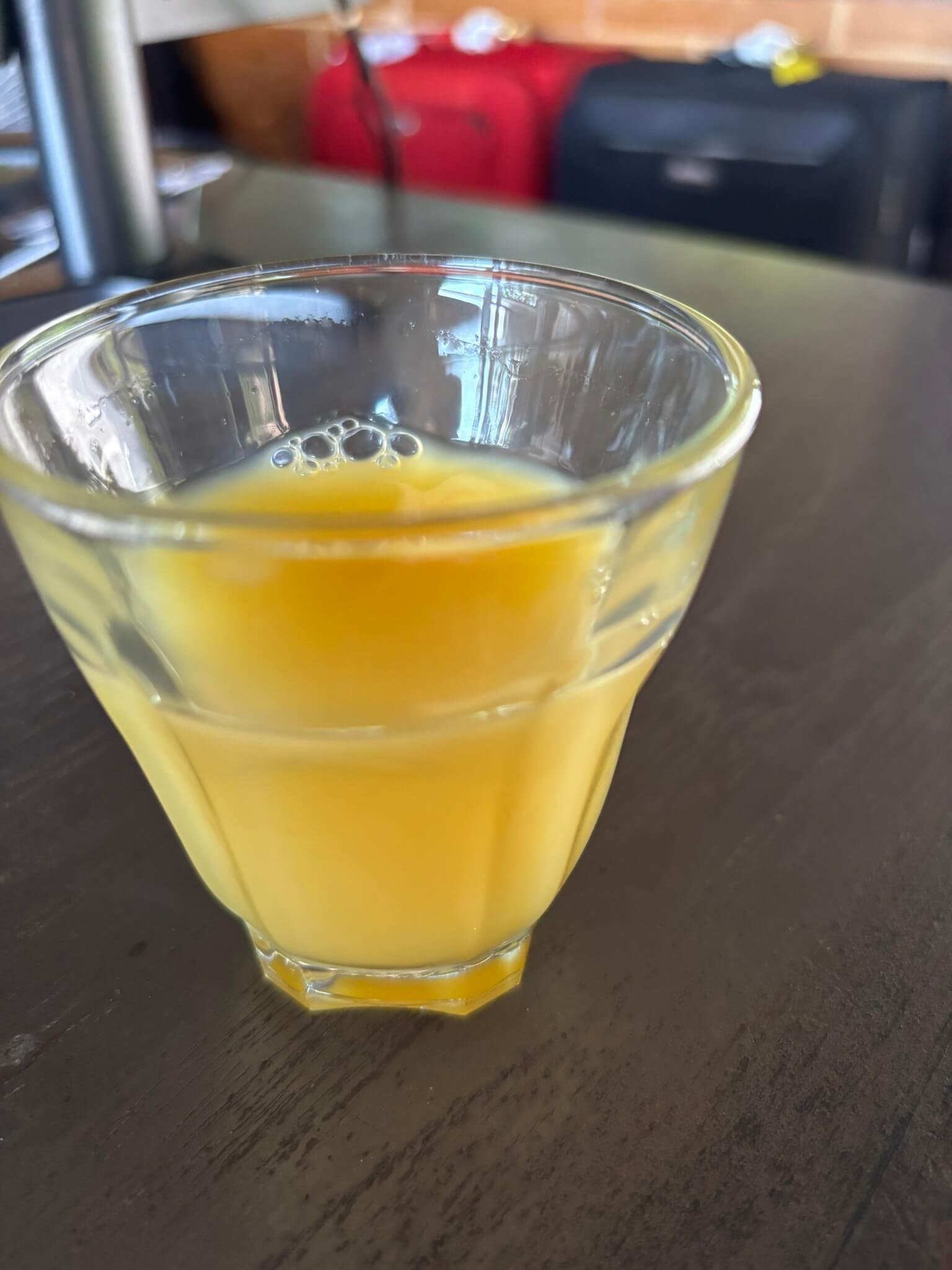 Welcome fruit juice served on arrival at Coral Cliff Resort