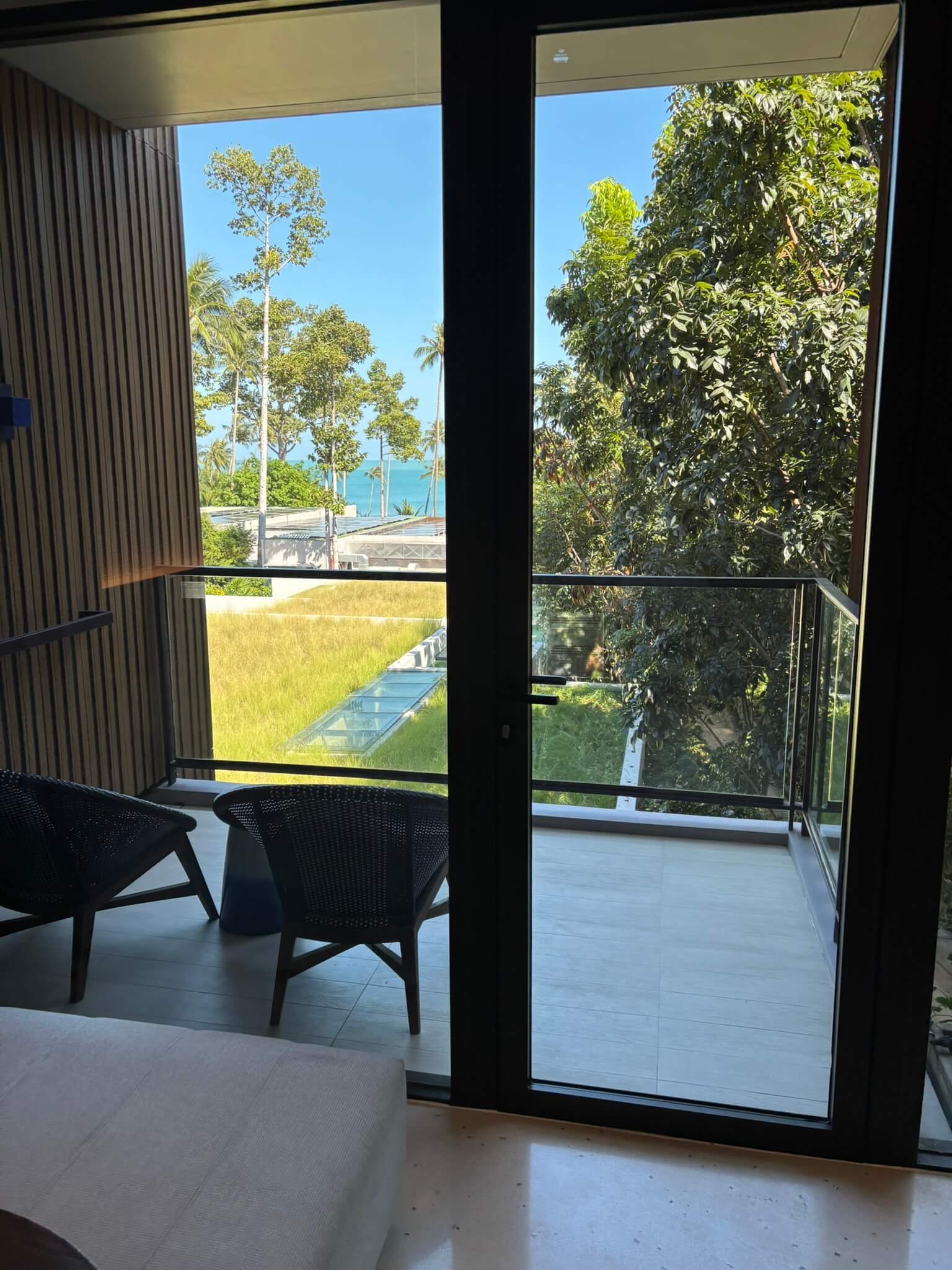 Balcony with partial ocean view at Hyatt Regency Koh Samui
