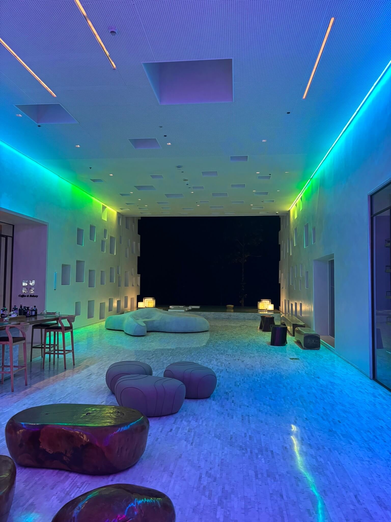 Night view of the Hyatt Regency Koh Samui lobby area