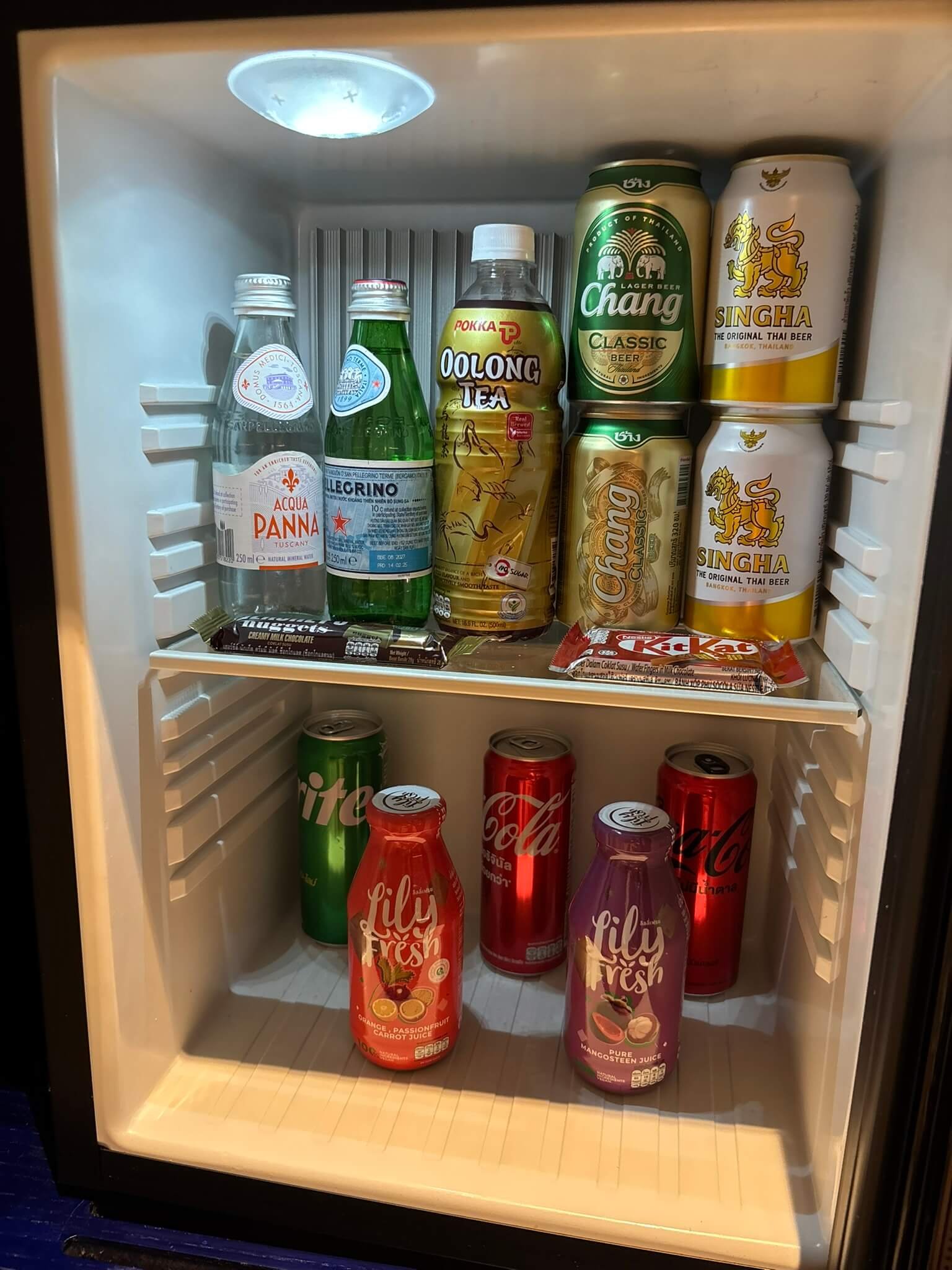 Fully stocked minibar at Hyatt Regency Koh Samui