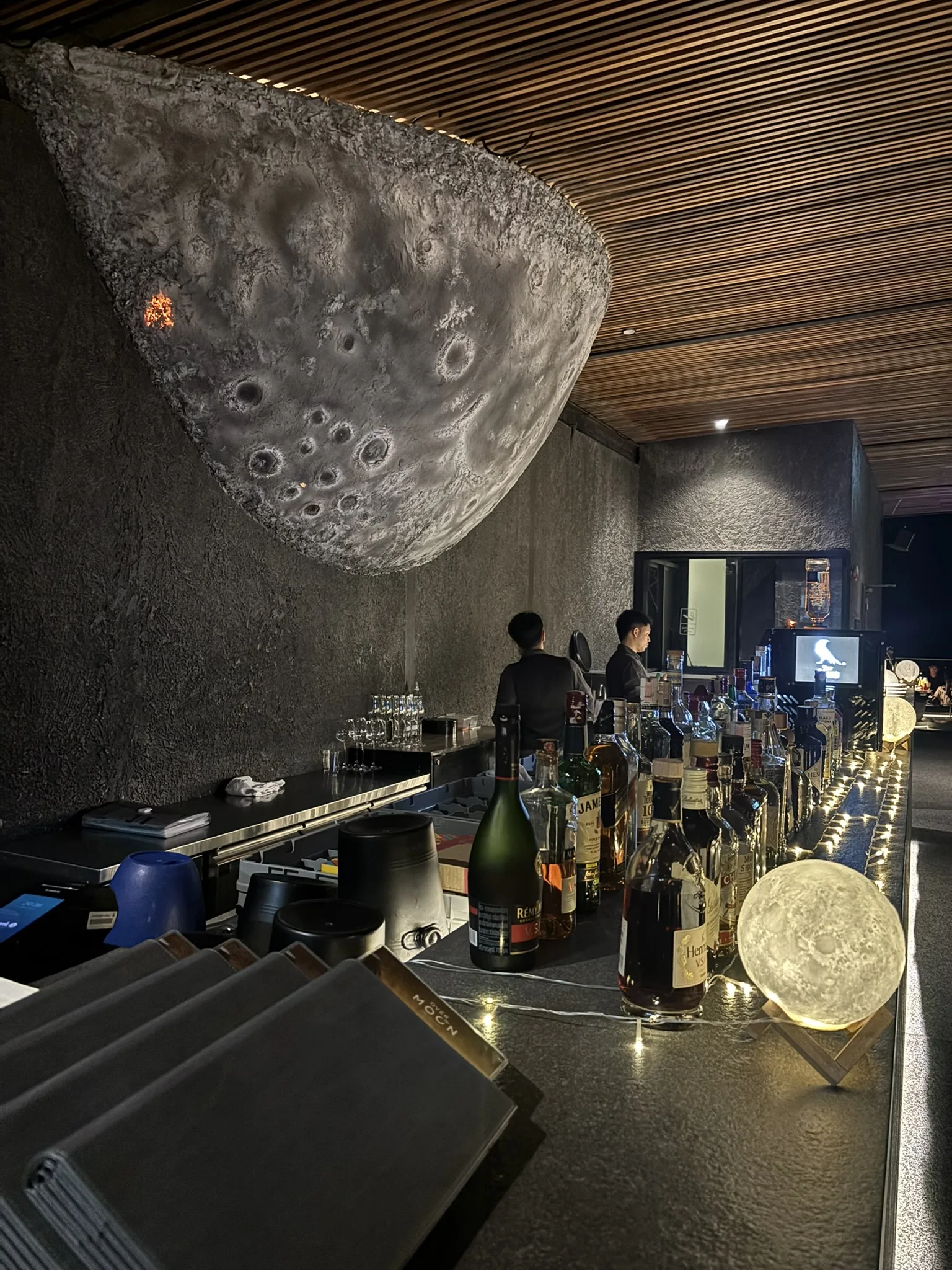 Over The Moon bar with moon ceiling installation at Ana Anan Pattaya