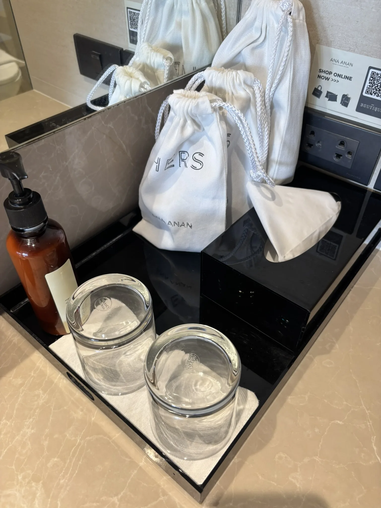 Bathroom counter with his and hers amenities at Ana Anan Pattaya