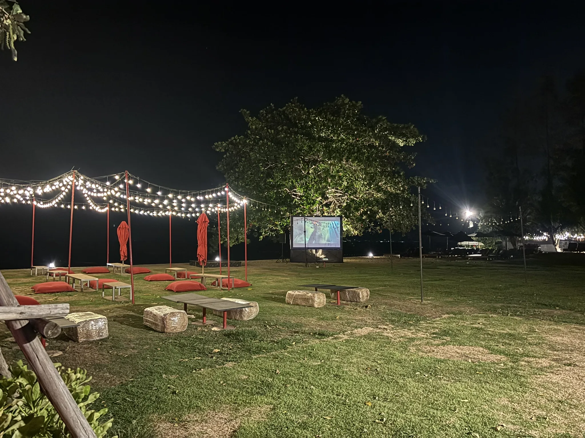 Outdoor cinema on the lawn at Ana Anan Pattaya