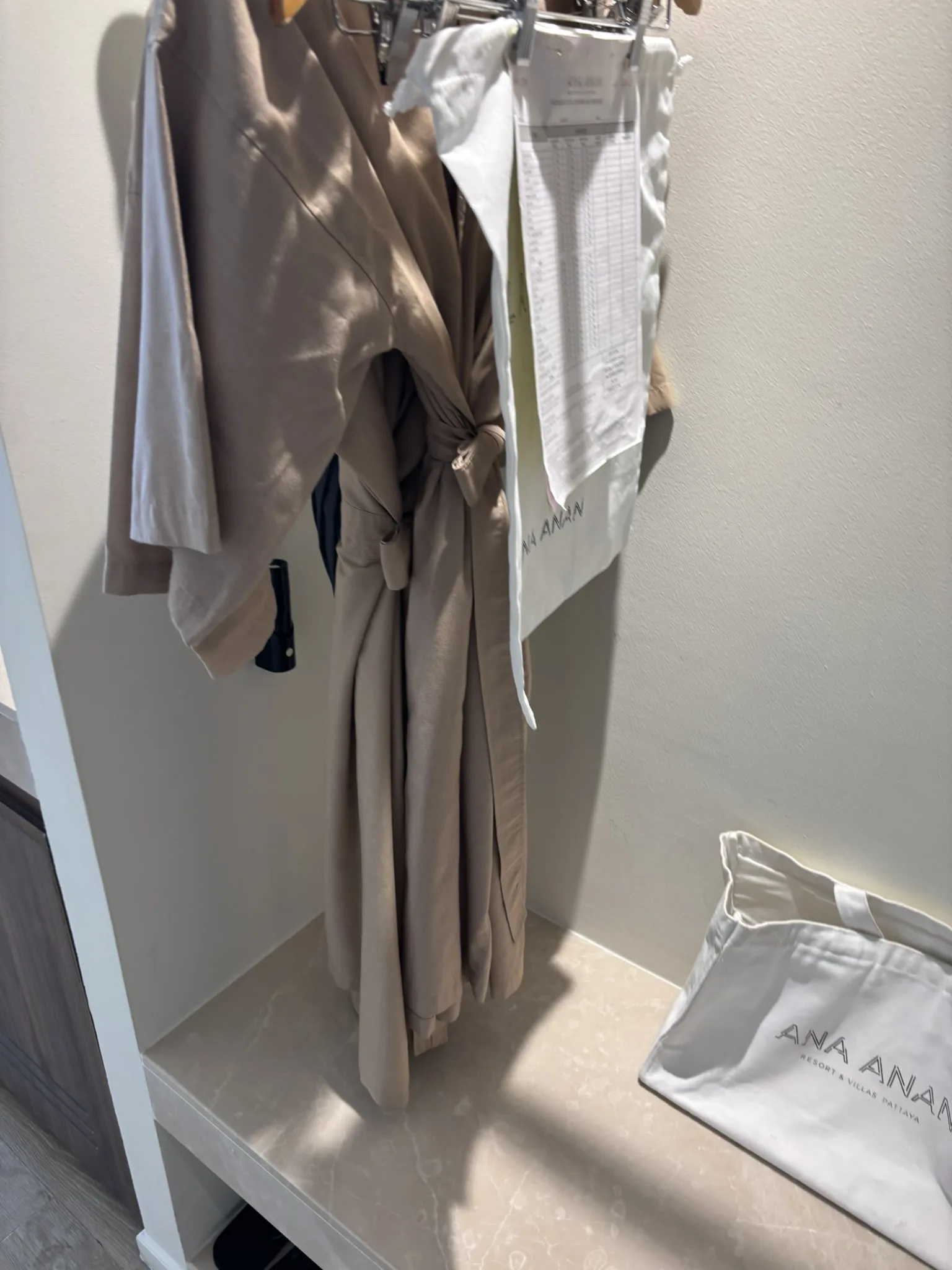 Robes and slippers in room closet at Ana Anan Pattaya