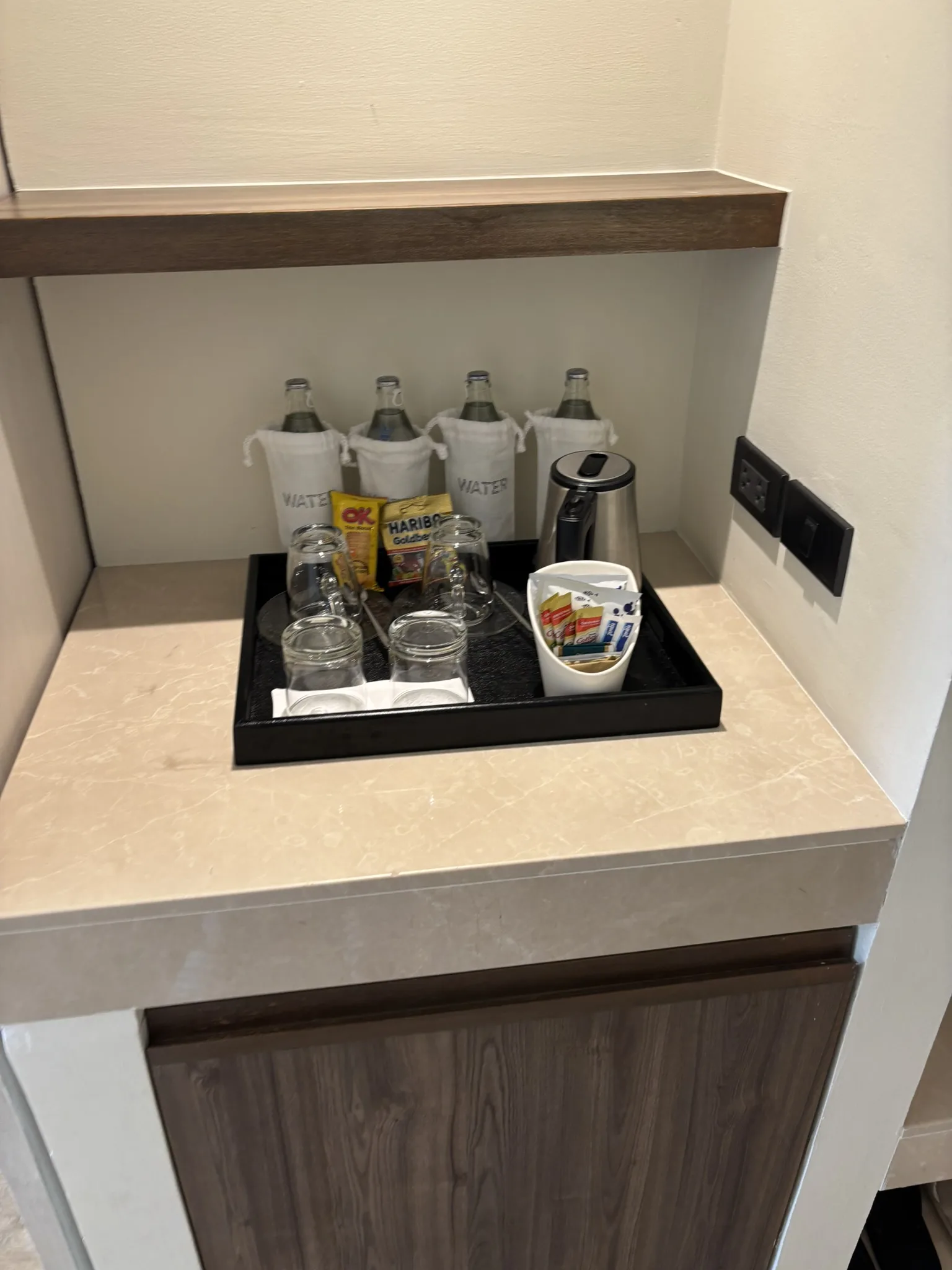 In-room minibar station at Ana Anan Pattaya