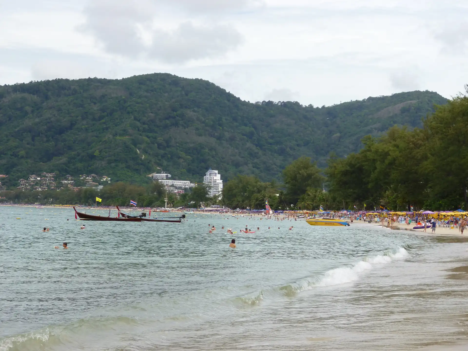 Phuket hotels and beaches - Patong Beach shoreline on the Andaman Sea