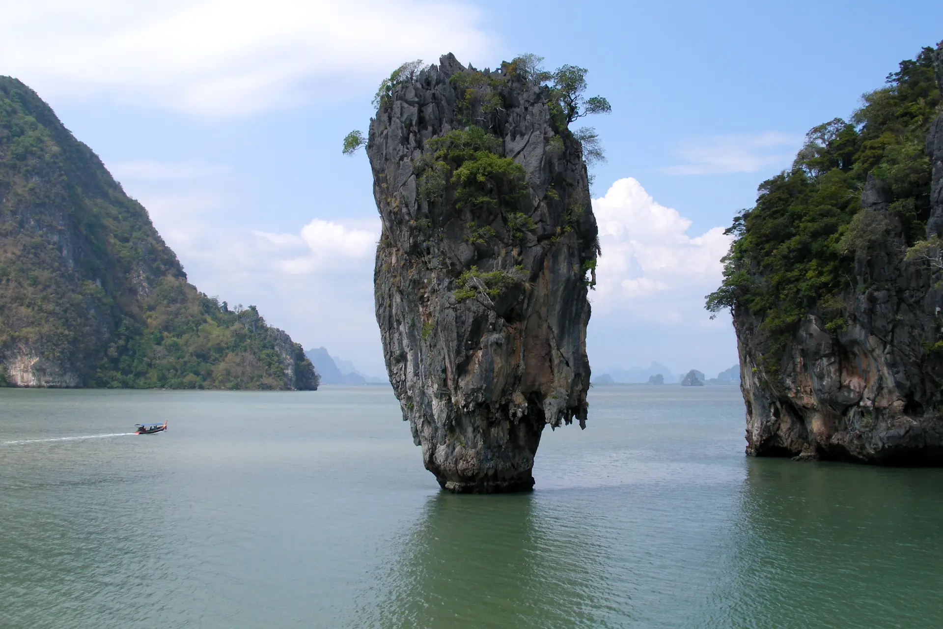 Phang Nga Bay Phuket Thailand limestone karst islands emerald water James Bond Island