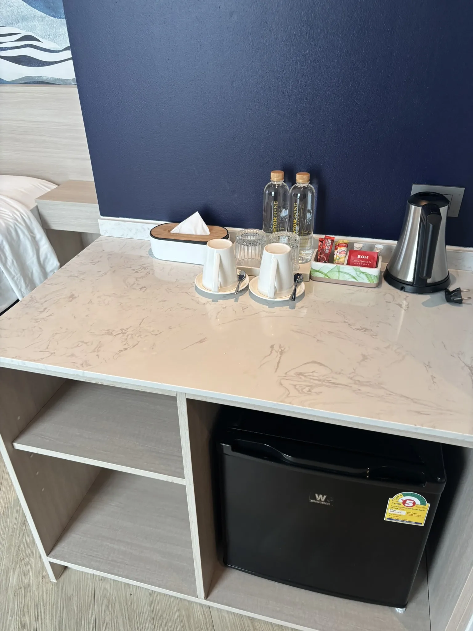 Minibar and tea station at Brighton Hotel Pattaya
