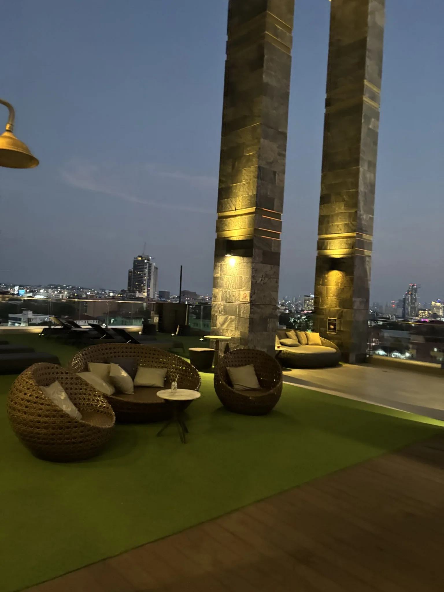 Rooftop sundeck seating at Brighton Hotel Pattaya