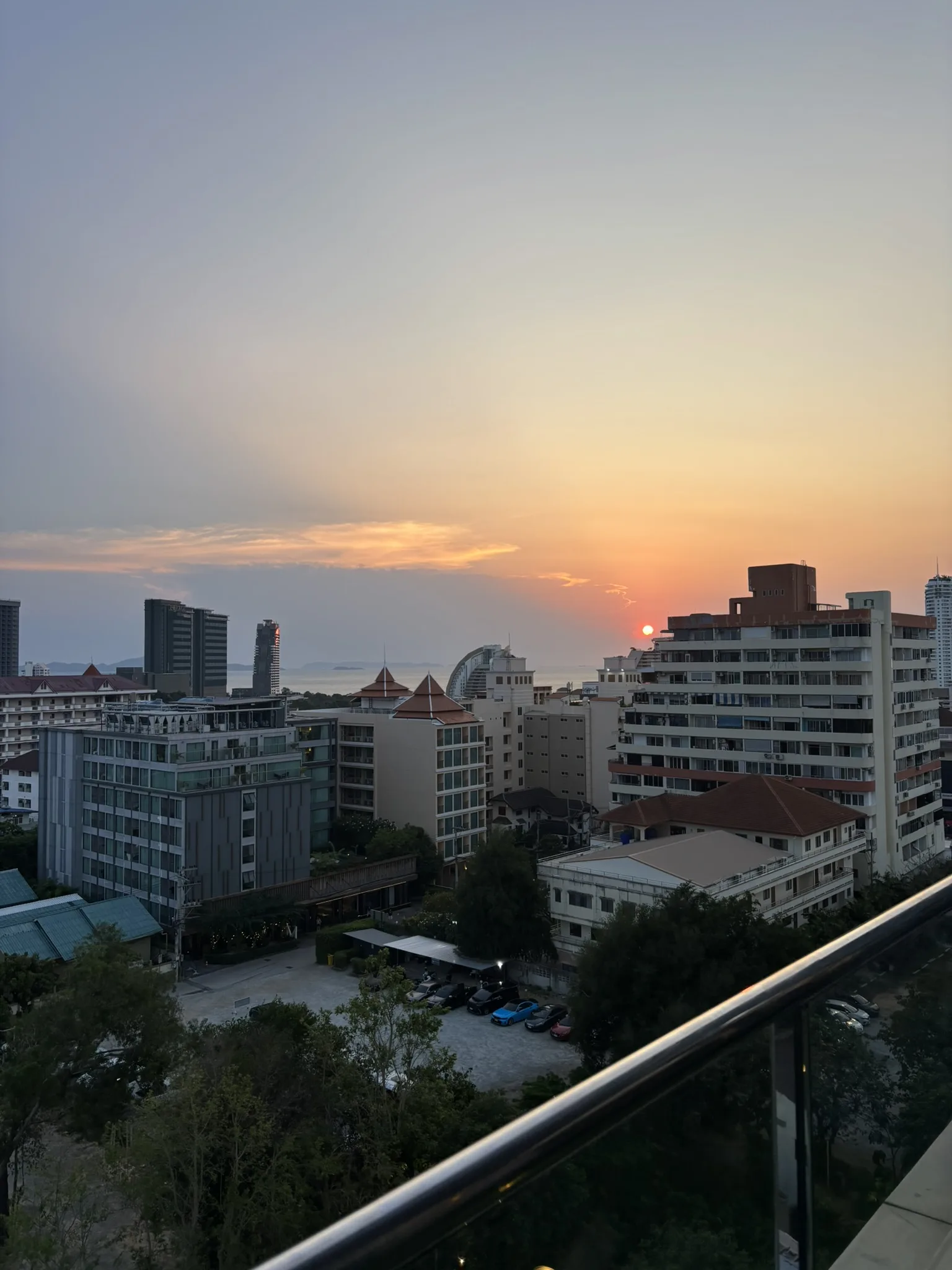 Sunset view from rooftop at Brighton Hotel Pattaya