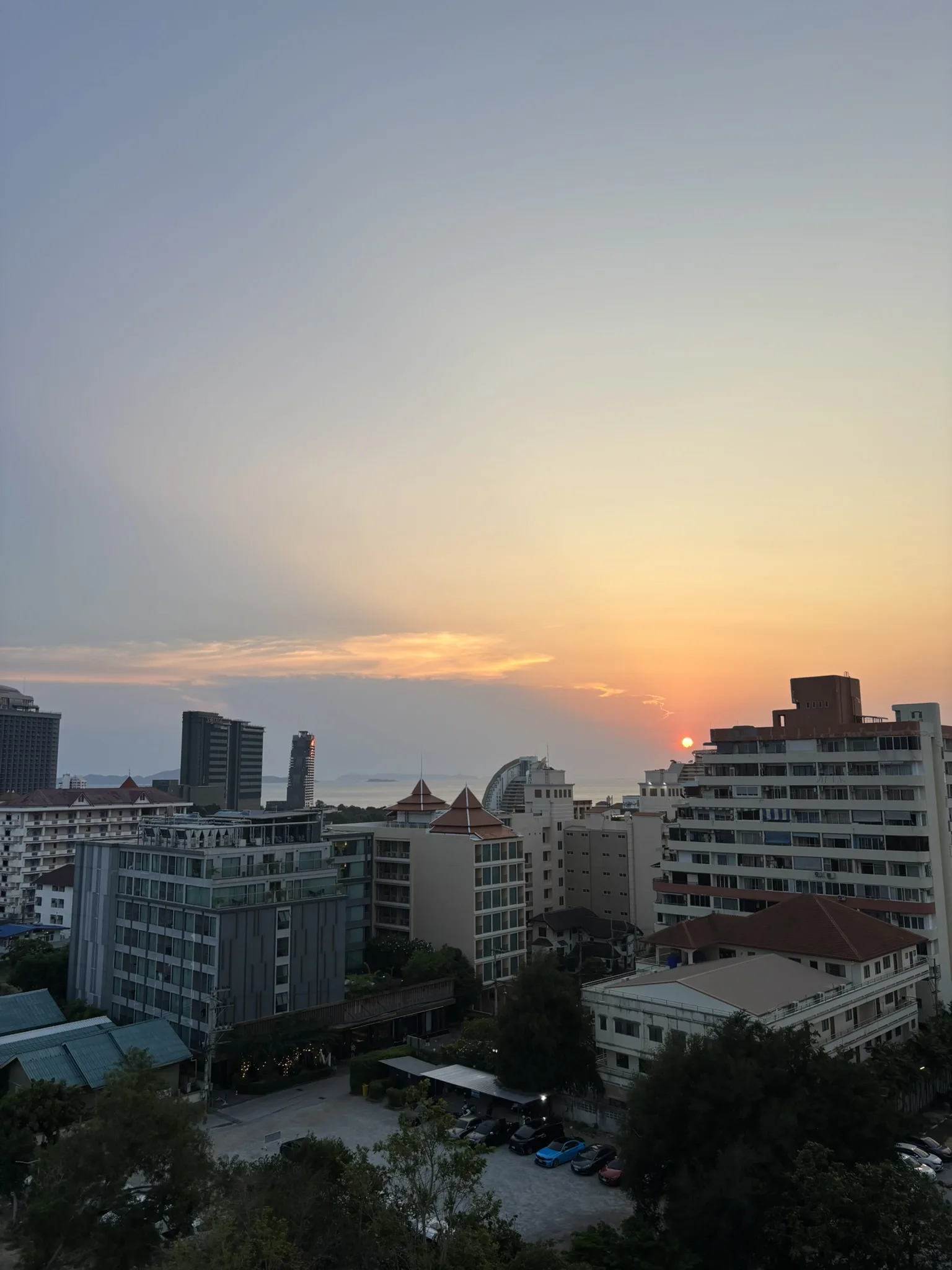 Gulf of Thailand sunset from Brighton Hotel Pattaya rooftop