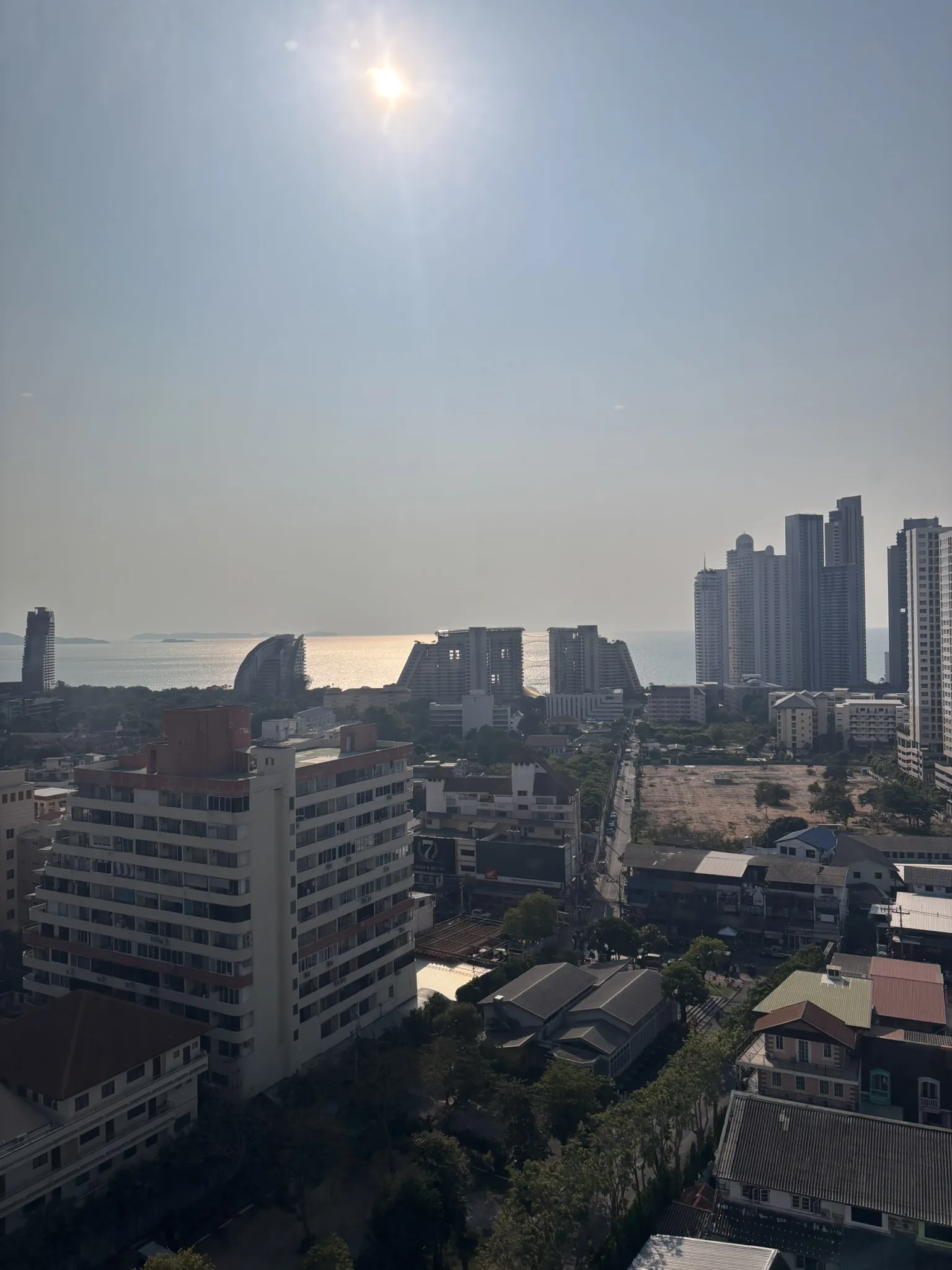 City and ocean view from room at Brighton Hotel Pattaya