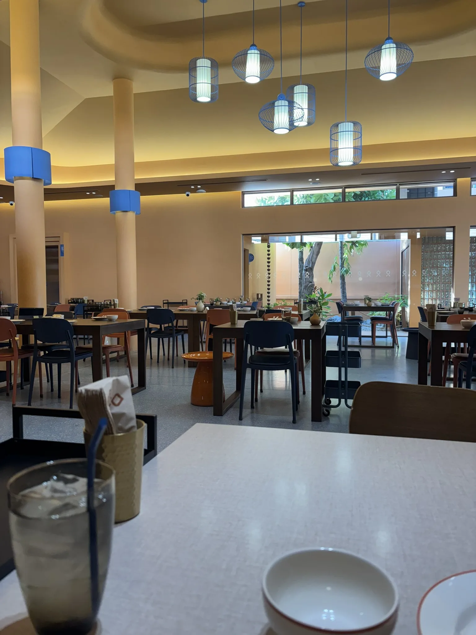 The bright modern dining room at Baan Ko, one of the best Hua Hin restaurants for seafood