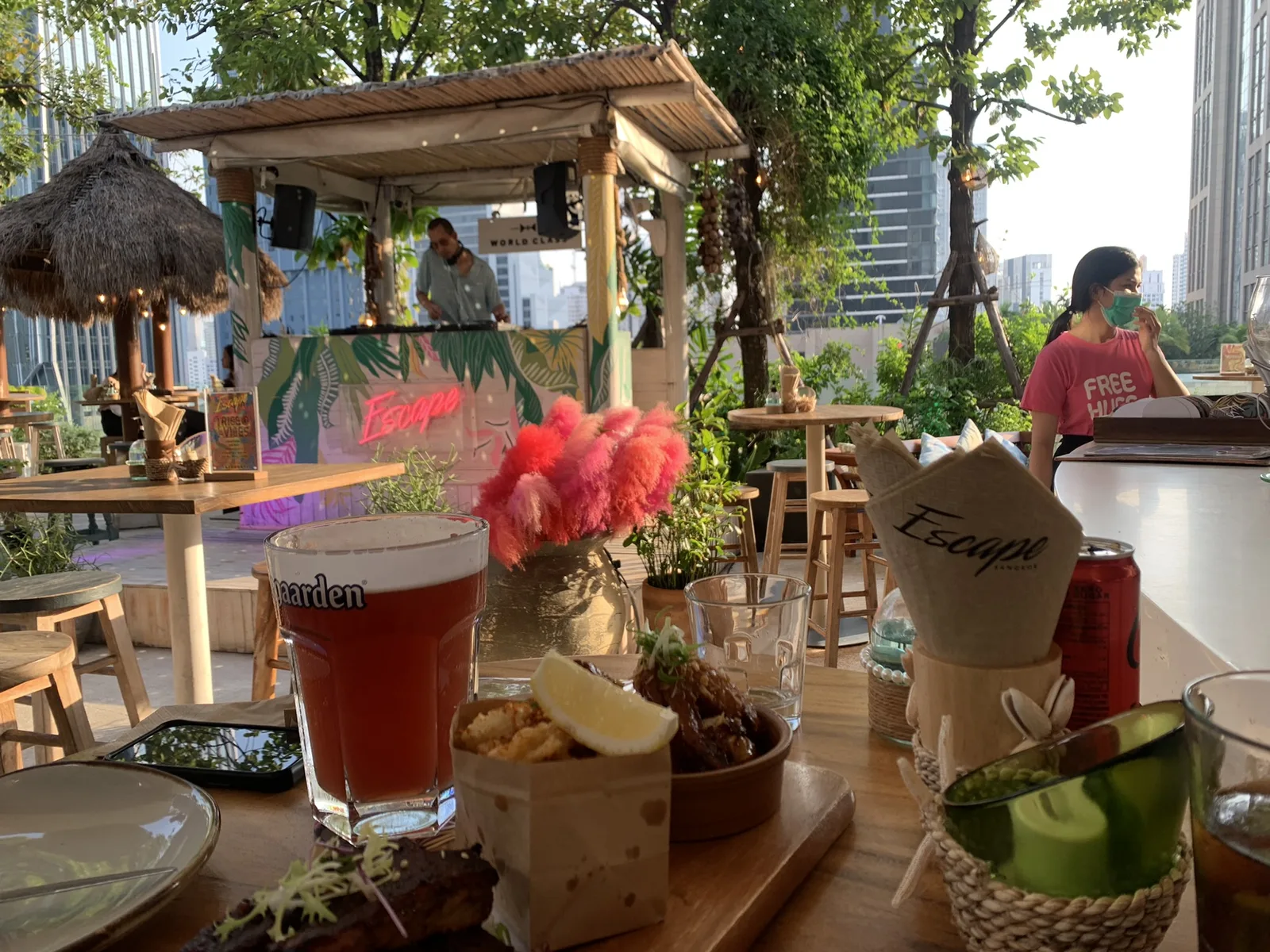 Escape rooftop bar on the EmQuartier rooftop in Phrom Phong, Bangkok, with greenery and city views