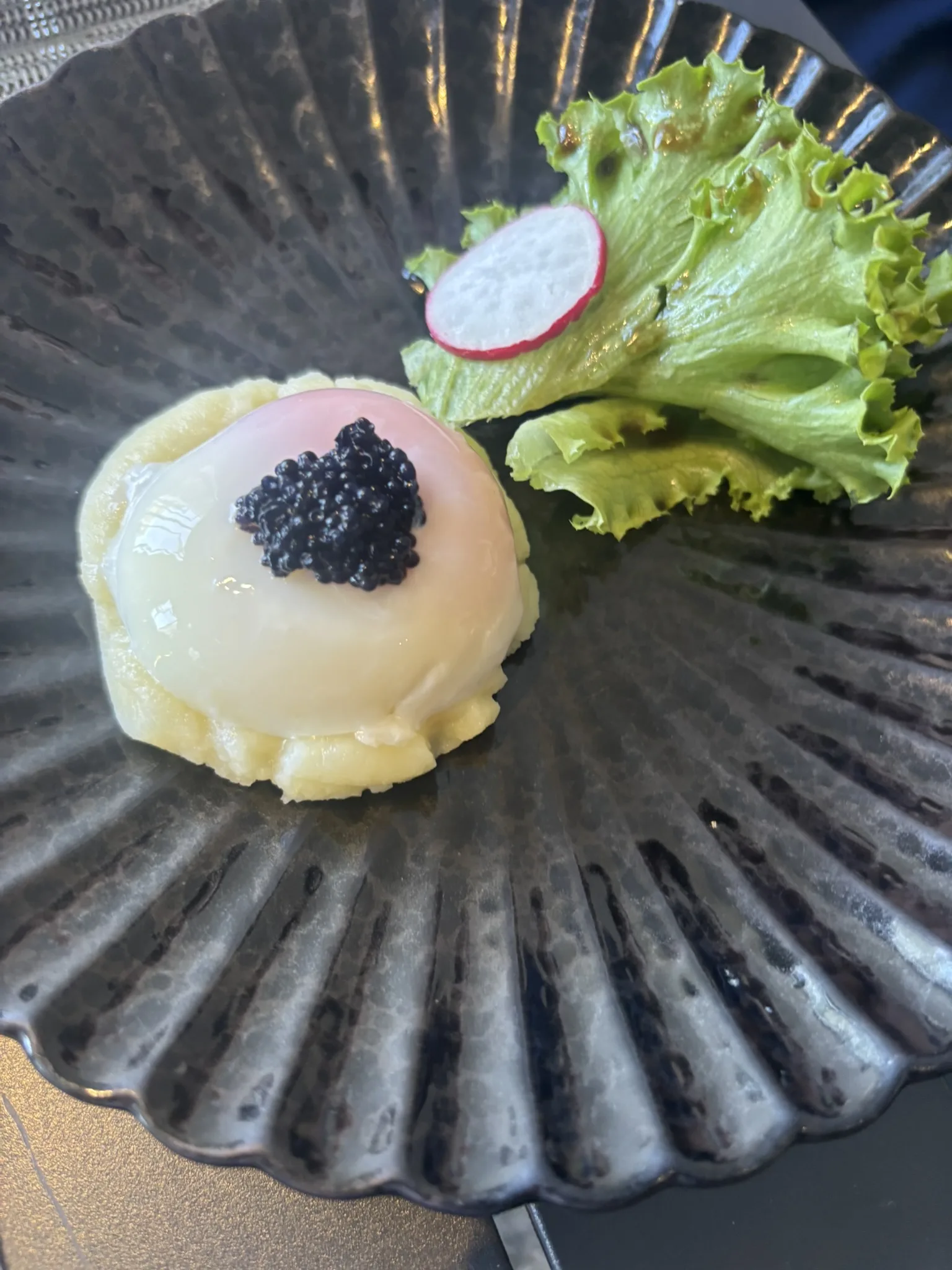 Signature caviar poached egg at Cross Pattaya Pratamnak breakfast