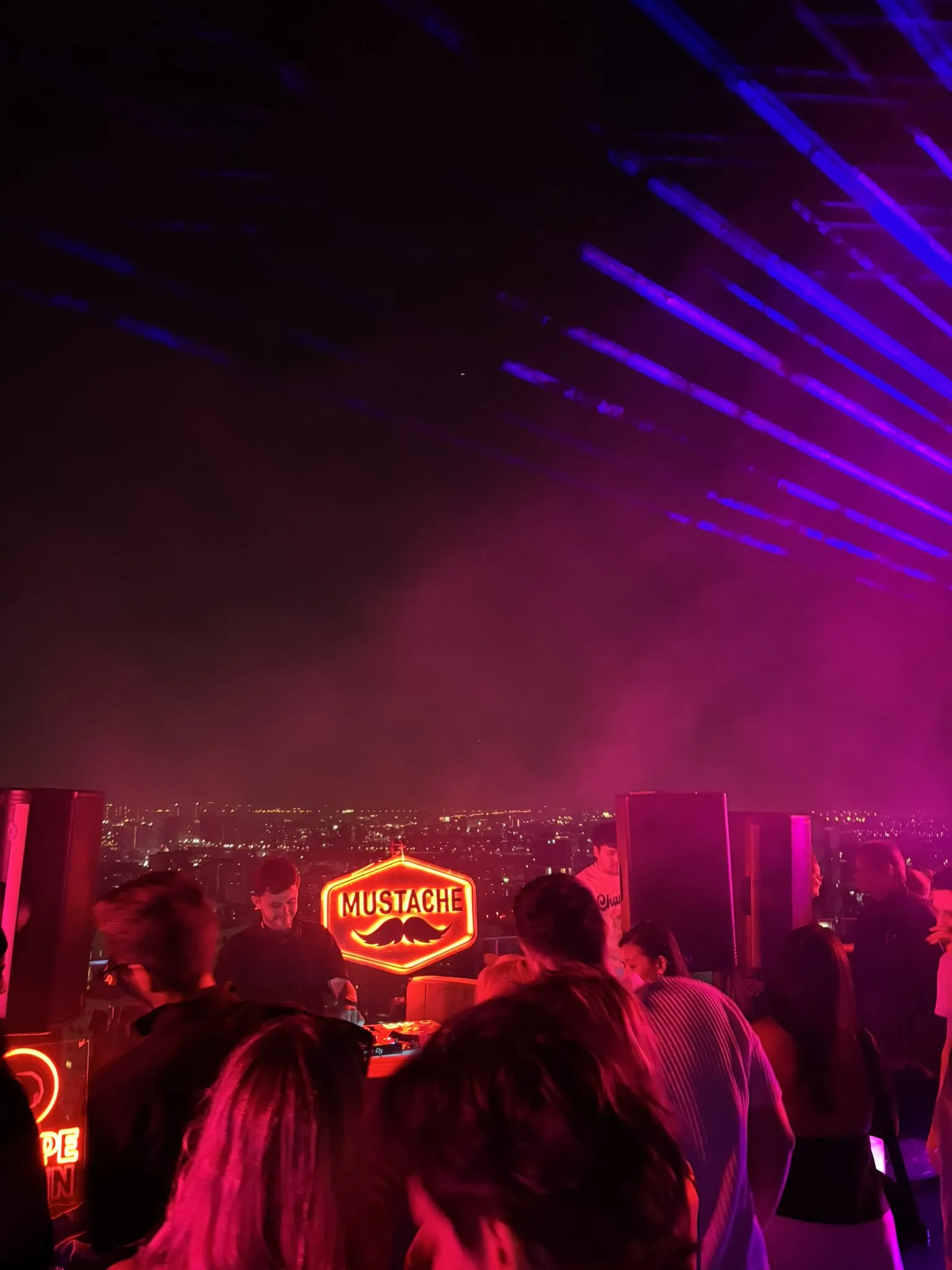 DJ and light show at Octave rooftop bar Bangkok during a special event night